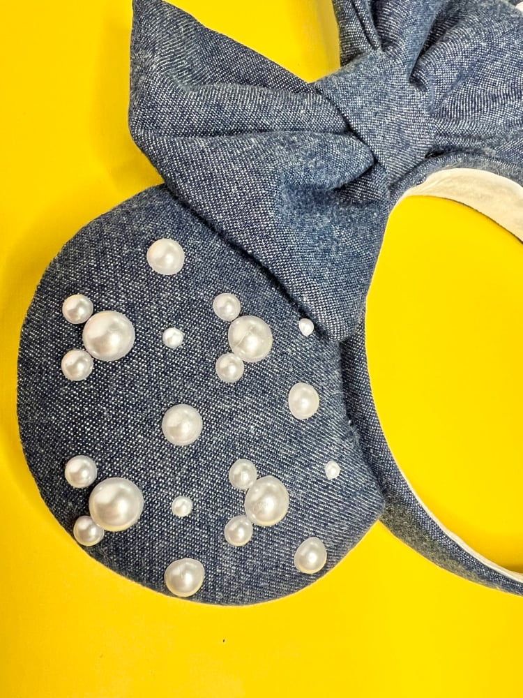 Image of Denim Pearl Hidden Mickey Ears