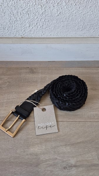 Image of Wagon Plait Belt. Black. By Holiday Trading and Co