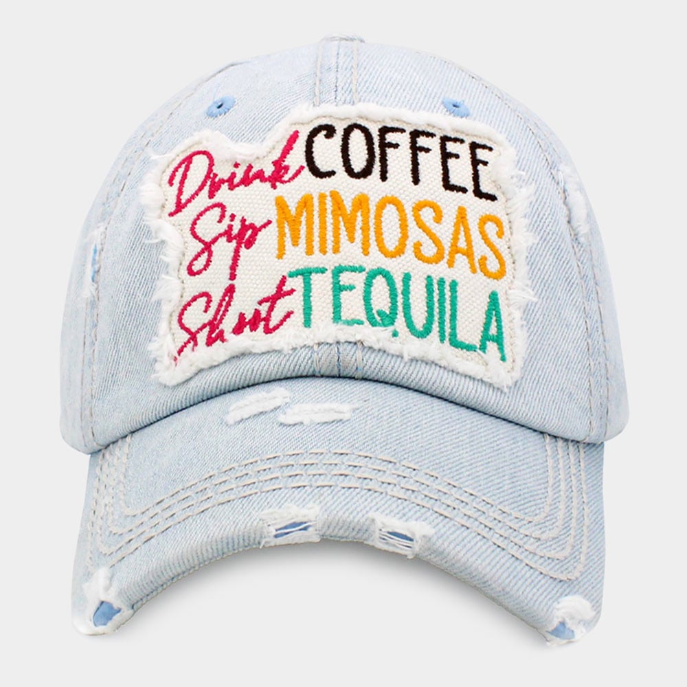Drink Coffee, Sip Mimosas, Shoot Tequila Vintage Baseball Cap
