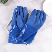 Image 9 of Oil & Acid Resistant Blue Lining Industrial Safety Gloves