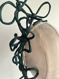 Image 2 of Jade silk rouleau flowers headpiece