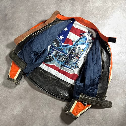 Image of Bok Brothers Harley Davidson Biker Jacket, Size Medium