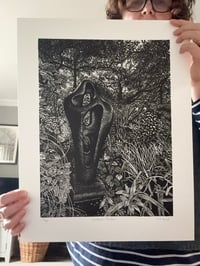 Image 3 of ‘Barbara’s garden’ Original Lino Print