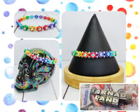 Rainbow Diamond Back Rhinestone + Beaded Stretch Bracelet