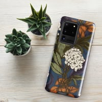 Image 14 of Art Nouveau Inspired Blue, Orange and White Boho Hippie Floral Sketch Tough case for Samsung®