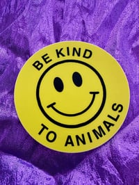Image 1 of Be Kind To Animals VHS face style sticker