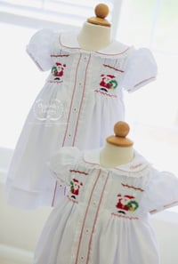 Image 1 of ELH x Manolitas Girl's Hand Smocked Santa Collection 