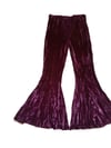 80s Betsey Johnson punk label velvet flare belbottom pants trousers