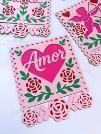 Image 2 of PAPEL PICADO SAN VALENTIN SVG / ARCHIVO DIGITAL