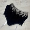 Black Velvet corset with teardrop 'Diamanté' crystal rhinestone trim 