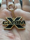 Shiny Gold “xclaim" logo metal Keychain