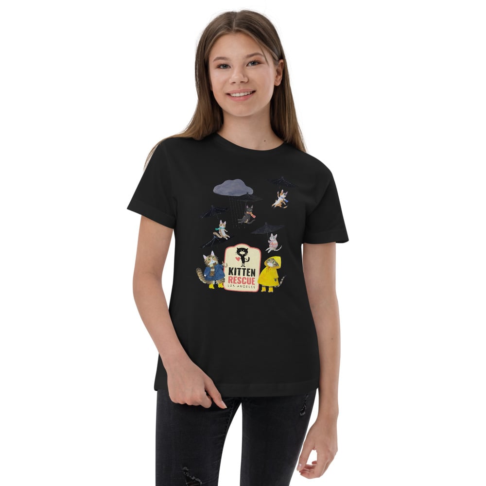 Image of "Its Raining Kittens" Youth jersey t-shirt