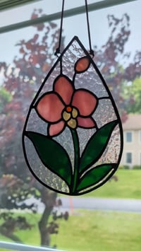 Image 2 of Orchid Stained Glass Suncatcher — Made to Order