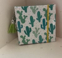 Image 1 of Cactus Sticky Note Cover – Cute Cactus Memo Pad with Keychain