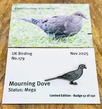 Image 1 of Mourning Dove - No.179 - UK Birding Pins