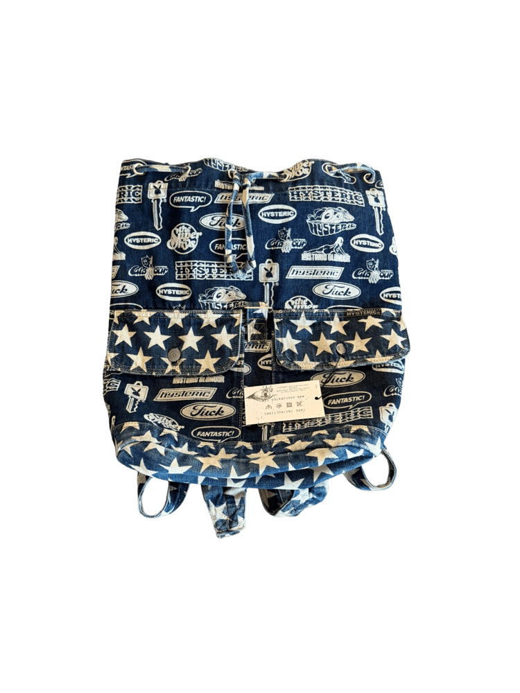 Image of Hysteric Glamour Denim Star Rucksack Bag
