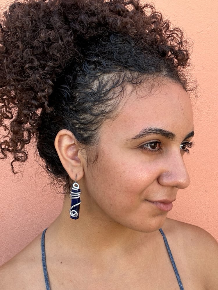 Image of ✧Lapis Lazuli Spiral Earrings