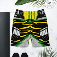 Image 2 of BOSSFITTED Grey Yellow Green and Black Yoga Shorts