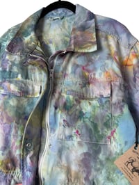 Image 6 of S 100% Cotton Twill Utility Jacket in Earthy Watercolor Ice Dye