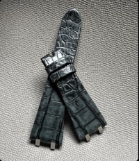 Image 2 of Antique Grey Alligator Hand-rolled AP Royal Oak Watch Strap 