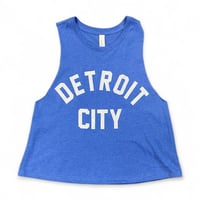 Womens Blue Crop Tank Top