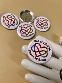 Image 1 of Bad at Flirting pin back button