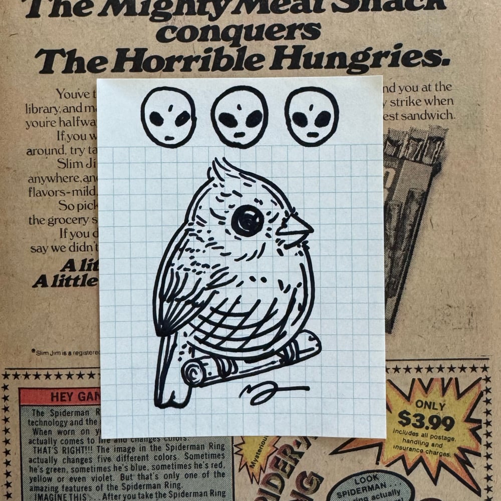 Image of Fat Bird Sharpie Sketch #113