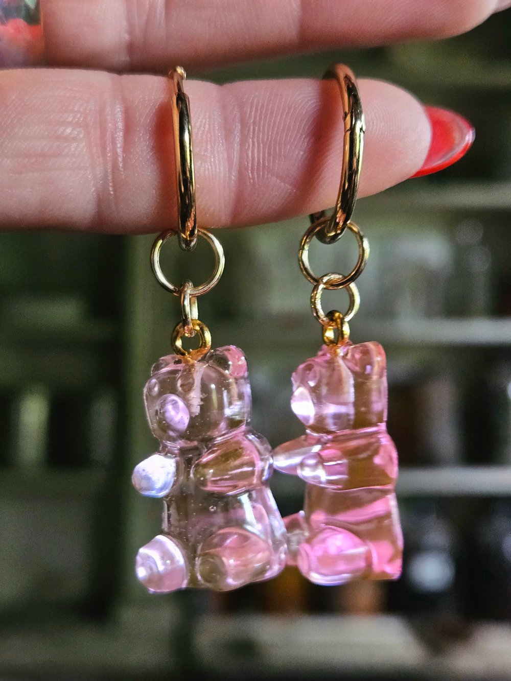 Image of Light Pink Gummy Bear Earrings