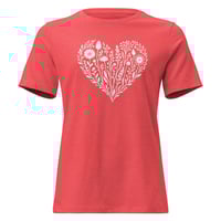 Image 5 of Women's Relaxed T-Shirt, Wildflower Heart T-Shirt | Minimal Floral Heart Graphic Tee