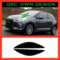 X2 Black Eyebrow Stickers For Citroen Ds3