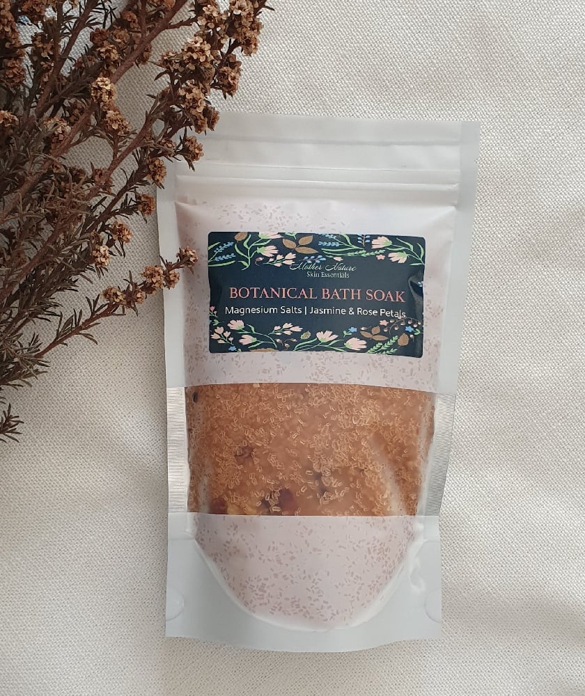 Image of Botanical Bath & Foot Salt Soaks | Jasmine & Rose Petals | Magnesium Bath Soaks 