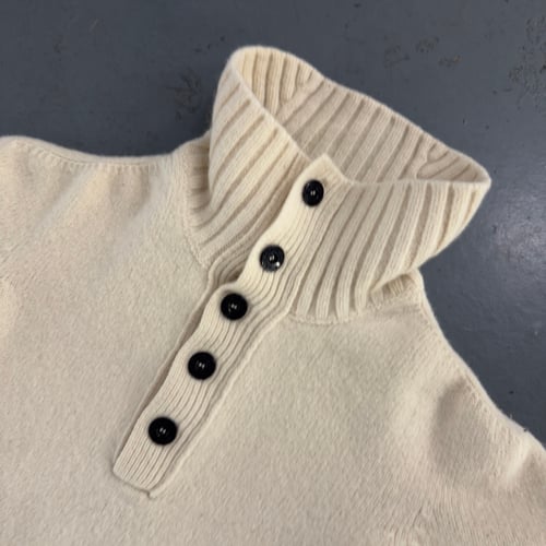Image of Stone Island 1/4 button up wool sweater, size small