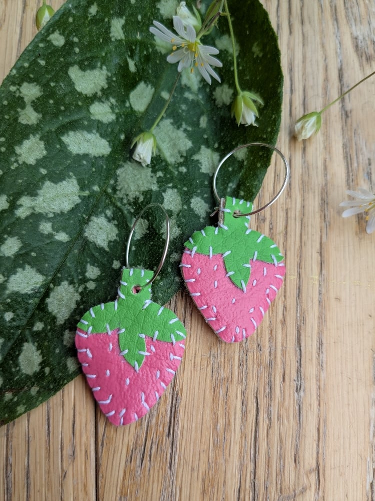 Image of Pink Strawberry Earrings