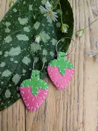Image 3 of Pink Strawberry Earrings