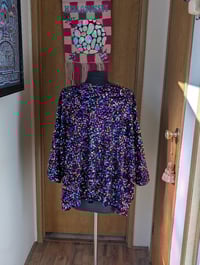 Image 1 of Black velvet Purple sequin kimono