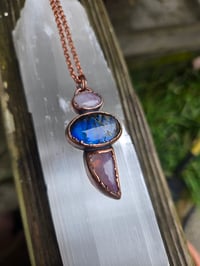 Image 1 of Electroformed labradorite and moonstone necklace