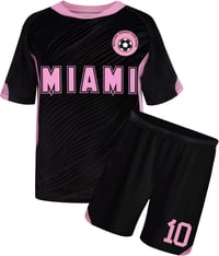 Image 5 of New Boys' Soccer Jerseys Ronaldo #7 and Jersey For Kids Messi # 10 Football Youth Jerseys Shirt Gif