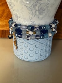 Image 4 of Cherish Blue and White Tumbler Bracelet Stack