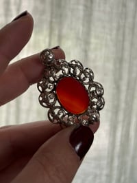 Image 1 of Magnifique pendentif en argent massif et cornaline! 1960.