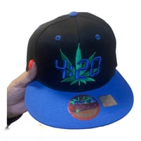Image 3 of 420 Weed Leaf Snapback, Cannabis Cap, Marijuana Hat