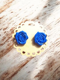 Blue Rose Studs