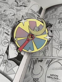 Image 1 of Moon Stick Wand Deluxe Hard Enamel Pin - 2.5 Inch