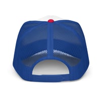 Image 3 of BLACK HISTORY MONTH TRUCKER HAT IN WHITE / ROYAL \ RED