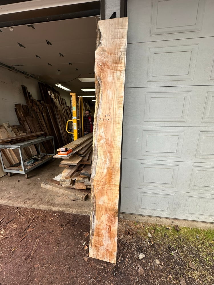 Single live edge figured maple slab