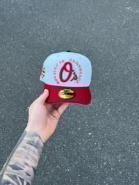 Image 2 of STONE TRI TONE BALTIMORE ORIOLES CUSTOM FITTED CAP