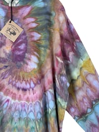 Image 4 of ♻️ UPCYCLED XL Unisex LL Bean Knit Top in Autumn Spiral Ice Dye
