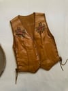 late 1960s hand-tooled leather unicorn vest