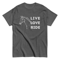 Image 11 of Unisex classic tee, Live Love Ride Western Horse Shirt Unisex Cowgirl Equestrian Graphic Tee