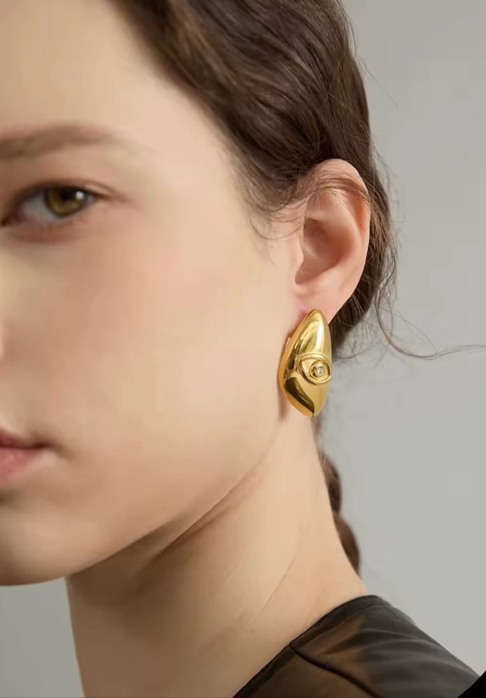 Image of LAIA 18ct Gold Plated Eye Statement Earrings 