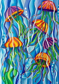 Image 1 of Dancing, Blooming Jellyfish Canvas Print
